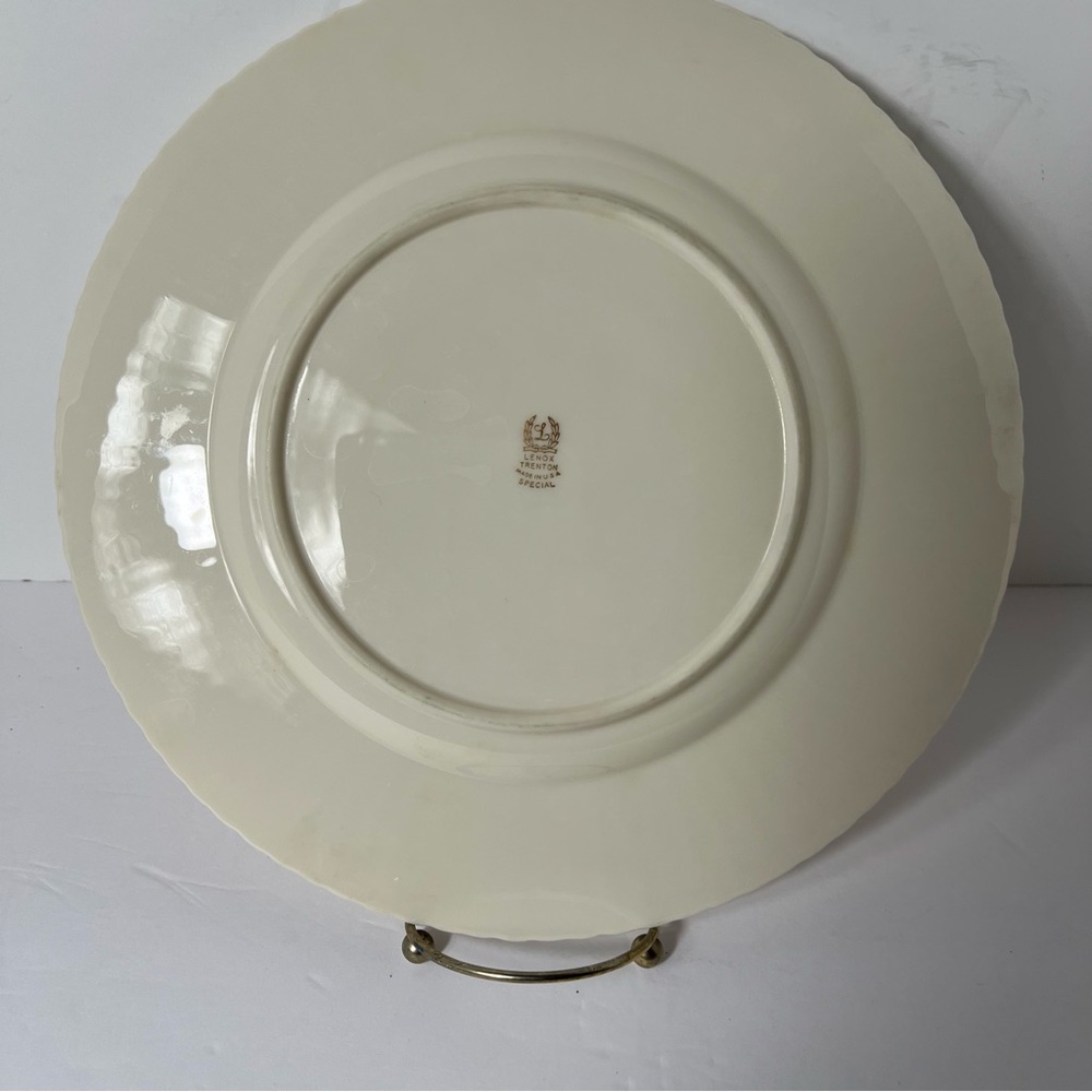 Lenox Trenton Special Plate USA Fluted Floral Gold Rim Blossom Ming Tree - Picture 7 of 16